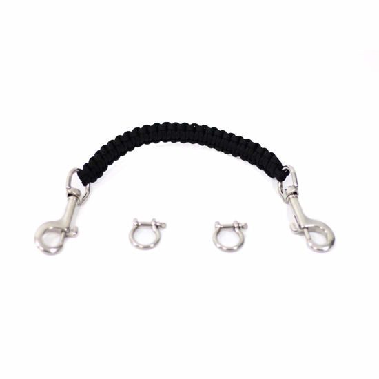 Picture of N+A underwater camera housing carry lanyard Military Grade Parachute Rope Waterproof Case soft handle with 2pcs 316 Stainless Steel Swivel Eye Bolt Snap Hooks