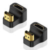 Picture of Poyiccot 8K HDMI 180 Degree Adapter, U Shaped HDMI Adapter, Down Angle HDMI 2.1 Male to Female Adapter 48Gbps HDMI Extender Adapter with LED Indicator for HDTV, PS5, Laptop, 2pack