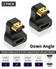 Picture of Poyiccot 8K HDMI 180 Degree Adapter, U Shaped HDMI Adapter, Down Angle HDMI 2.1 Male to Female Adapter 48Gbps HDMI Extender Adapter with LED Indicator for HDTV, PS5, Laptop, 2pack