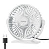 Picture of TriPole Desk Fan USB Powered Mini Portable Fan, 3 Speeds Adjustable Strong Breeze Personal Desktop Fan, 360° Rotation Quiet Plug In USB Fan for Bedroom Office Table Travel Cruise, White, 4.9ft Cable