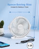 Picture of TriPole Desk Fan USB Powered Mini Portable Fan, 3 Speeds Adjustable Strong Breeze Personal Desktop Fan, 360° Rotation Quiet Plug In USB Fan for Bedroom Office Table Travel Cruise, White, 4.9ft Cable