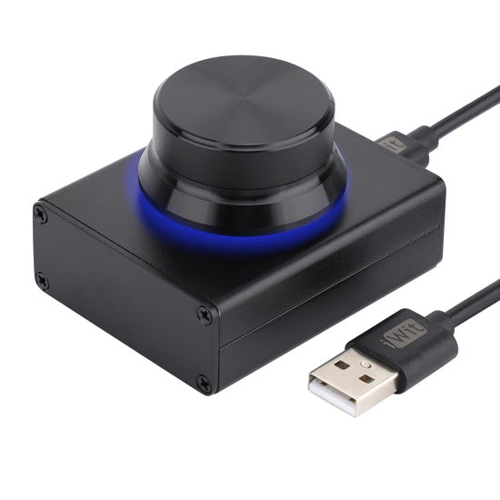 Picture of DROK USB Volume Knob, Small PC Computer Speaker Volume Control Audio External USB Volume Control Knob with 1-Key Mute Function Support Win7 8 10 XP Mac Vista Android, Black
