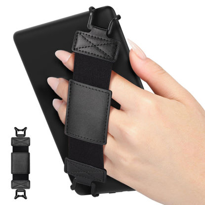 Picture of MoKo Soft Hand Strap for 6-8" Kindle eReaders Fire Tablet Kindle/Kobo/Voyaga/Sony Kindle E-Book Tablet, Black High-Elasticity Versatile Hand Strap Lightweight Finger Grip Holder, Black