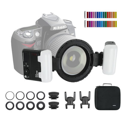 Picture of Godox MF12 MF12-K2 Macro Flash, Twin Macro Flash Lite, 12w 2.4G Wireless Control Off Camera Flash, TTL/Manual Mode, 3.7V/6.29W Lithium Battery, Compatible for Canon Nikon Sony Olympus Fuji Panasonic