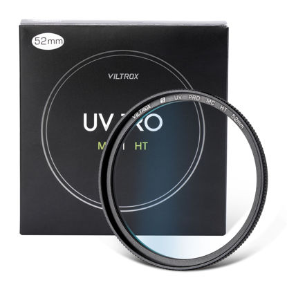 Picture of VILTROX 52mm MC UV Protection Camera Lens Filter, 18 Layer Multi Resistant Nano Coatings, HD/Hydrophobic/Scratch Resistant for Nikon, Canon, Fuji Cameras and More