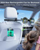 Picture of Nauttxon Battery Fan for Car Backseat with Retractable Long Arm, [Comes with Car Charger & USB C Cable*1] 360°Rotatable 3 Speeds Separate Control Rechargeable Car Fan for Back Seat for Vehicles SUV RV