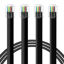 Picture of NECABLES 2Pack RJ12 Cable 2ft Phone Cord RJ12 6P6C Male to Male Straight Wired for Both Data and Voice Use Black - 2 Feet