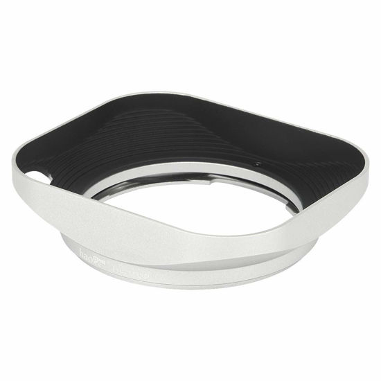 Picture of Haoge LH-ZM33P Bayonet Metal Square Lens Hood Shade Compatible with Carl Zeiss Distagon T 1.4/35 35mm f1.4 f/1.4 ZM,Voigtlander APO-LANTHAR 50mm f/2.0 Aspherical VM Lens Hollow Out Designed Silver