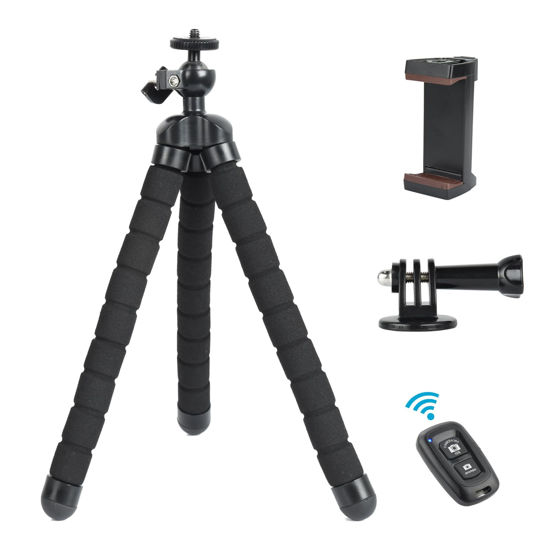 Picture of UTEBIT Flexible Phone Tripod with Phone Holder,Mini Tripod 360°rotatable,Camera Tripod Compatible for Go Pro/Video Recording/Vlogging/Travel Photography