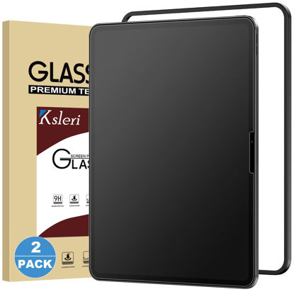 Picture of Ksleri 2 Pack for iPad Pro 13 Inch M4 2024 7th Generation Matte Glass Screen Protector (Not Privacy) Anti Glare Anti Fingerprint Tempered Glass with Alignment Frame, Face ID & Apple Pencil Compatible