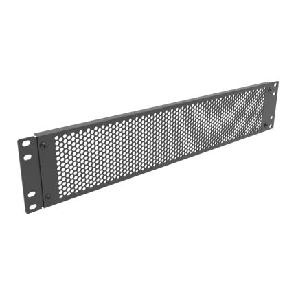 Picture of Jingchengmei 2U Perforated Blank Panel - Steel Rack Mount 1U Spacer Panel for 19-Inch Network Cabinet or Server Rack Enclosure Black