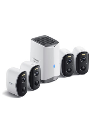 Picture of Baseus Non Subscription Security Camera, N1 4-Cam Kit with 2K Clarity, No Monthly Fee, 16TB Expandable Local Storage, 210-Day Battery Life, Spotlight & Alarm, Works with Alexa and Google Home