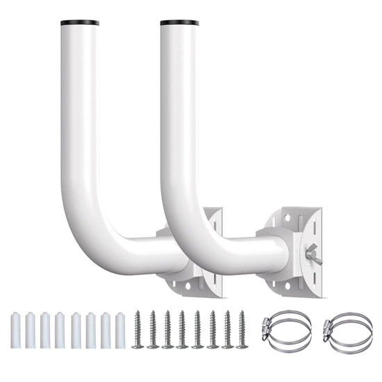 Picture of Universal Wireless Bridge Bracket Mount, Outdoor Wireless Bridge Bracket Mount, Pole Mount for Point-to-Point AP Access, Adjustable Bracket for Wall, Eave or Roof Mounting(2 Pack)
