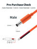 Picture of Tonton 16AWG DC5521 Power Pigtails Cable, 1M 3.3FT, Pure Copper, Orange, 5.5MM x 2.1MM Male Plug to Bare Wire, Barrel Connector Pigtail for CCTV Security Camera, DVR, LED Strip Lights - 2 Pack (M)