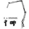 Picture of BAISHUN Microphone Boom Arm Mic Stand Holder for Yeti QuadCast SM7B M58 Q2U K669B and Other Microphones, Overhead Desk Mic Stand Clip with Cable Management Includes 1/4" 3/8" 5/8" Adapter