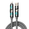 Picture of MFish 4-in-1 Multi USB Charging Cable -MAX 240W Fast Charging/Charger Cord with USB A+Type C for iPhone 16/15 14 13 iPad Samsung Galaxy MacBook iPad Tablets and More (Grey, 6.6Ft)