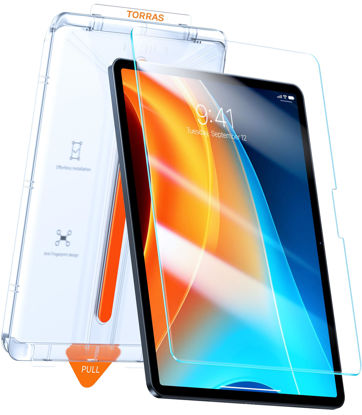 Picture of TORRAS for iPad Air 11 Inch Screen Protector M2 2024, Military Grade Shatterproof [TOP 9H+ Tempered Glass＆ One-Pull Installation] Anti-Scratch, Bubble Free, Apple Pencil Compatible, HD Clarity