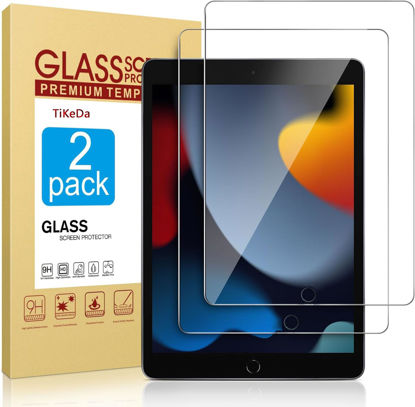 Picture of TiKeDa 2 Pack Screen Protector for iPad 9th 8th 7th Generation 10.2 Inch,Tempered Glass Film for iPad 9 8 7 (2021/2020/2019),Case Friendly & Apple Pencil Compatible