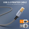 Picture of FXAVA Printer Cable - USB Printer Cable 20 Feet Printer Cable to USB [Aluminum Shell, Nylon Braided] High-Speed Printer Cord for Printer/Scanner