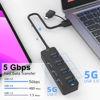 Picture of USB C Hub, 5Gbps 7 Ports with 3* USB C 3.0 and 4* USB 3.0 Hub, USB hub with USB c and USB a multiport Adapter Compatible with Thunderbolt3/4,MacBook, iMac, Surface Pro and More USB/USB C Devices