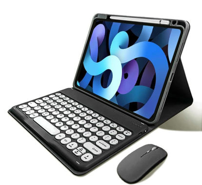 Picture of kaitesi Keyboard Case for iPad 9th/8th/7th Generation 10.2", Detachable Wireless Bluetooth Keyboard with Mouse Slim Smart Folio Case for iPad Pro 10.5"/iPad Air 3rd Gen (Black)