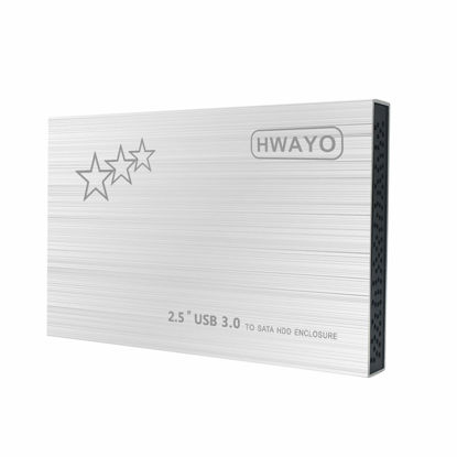 Picture of HWAYO 1TB External Hard Drive Portable 2.5'' Ultra Slim HDD Storage USB 3.0 for PC, Laptop, Mac, Chromebook, Xbox One (Silver)