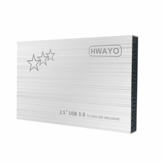 Picture of HWAYO 1TB External Hard Drive Portable 2.5'' Ultra Slim HDD Storage USB 3.0 for PC, Laptop, Mac, Chromebook, Xbox One (Silver)
