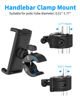 Picture of Dosvsi Tractor Tablet Clamp Mount, Sturdy Tablet Holder for Forklift/Farming Machine/Work Truck, 360° Swivel Tube/Pole Clip for iPad 12.9 Pro Air Mini 5 4, Galaxy Tab, Z Fold, iPhone, 4-13" Devices