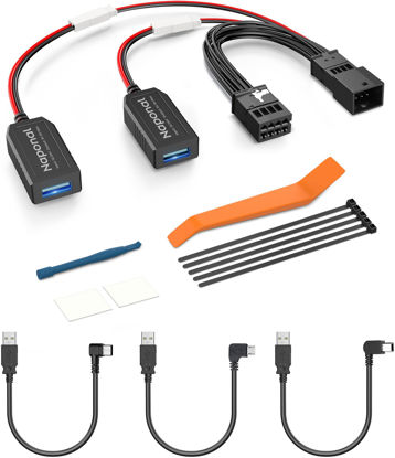 Picture of Naponal GPS Dashcam Power Adapter,(8Pin Type B Connector) Mirror Camera Charger Station Radar GPS Dash Cam Charger Cable for Audi A1/A3/A4L/A5/A6L/A7/A8L/B8, Connects to Auto-dimming Rearview Mirror