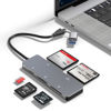 Picture of CFast Card Reader, USB 3.0 USB C CFast 2.0 Card Reader, 5Gbps Aluminum CFast Memory Card Adapter for SanDisk, Lexar, Transcend, Sony Card, Read 5 Cards Simultaneously for CFast/CF/SD/TF/XD Card