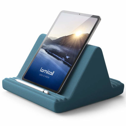 Picture of Lamicall Tablet Pillow Stand, Pillow Soft Pad for Lap - Tablet Holder Dock for Bed with 6 Viewing Angles, for iPad Pro 9.7, 10.5, 11, 12.9 Air Mini 4 3, Kindle, Galaxy Tab, E-Reader, Blackish Green