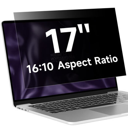 Picture of ANTOGOO V 17 Inch 1920x1200 Laptop Privacy Screen Filter, Anti Blue Light Glare & Anti Scratch Computer Privacy Shield for 17" with 16:10 Aspect Ratio Laptop