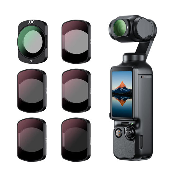 Picture of JJC 6 Pack Magnetic ND & CPL Filter Kit for DJI OSMO Pocket 3 Creator Combo, CPL ND8 ND16 ND32 ND64 ND256 Polarizing Neutral Density Filters with Wipe, Multi-Coated/HD Optical Glass/Gimbal Compatible