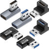 Picture of Warmstor 6 Pack 10Gbps USB 3.1 Male to Female Adapter Up Down Left Right 90 Degree Right Angle USB Cable Extension Connector 6 Types Support 3A Charging Speed