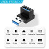 Picture of Warmstor 6 Pack 10Gbps USB 3.1 Male to Female Adapter Up Down Left Right 90 Degree Right Angle USB Cable Extension Connector 6 Types Support 3A Charging Speed