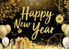 Picture of LYRYGS New Year Backdrop Happy New Year Backdrop Golden New Year Eve Photography Backdrop New Year Party Decor Banner New Year Photo Background cp-538 7x5ft