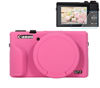Picture of Pocoukate Case for Canon G7X Mark III Camera, Soft Silicone Protective Cover Skin with Removable Lens Cover for Powershot G7X Mark iii, Silicone Case with G7X3 Screen Protector Accessories - Peach