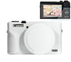 Picture of Pocoukate Case for Canon G7X Mark III Camera, Soft Silicone Protective Cover Skin with Removable Lens Cover for Powershot G7X Mark iii, Silicone Case with G7X3 Screen Protector Accessories - White