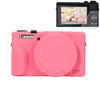Picture of Pocoukate Case for Canon G7X Mark III Camera, Soft Silicone Protective Cover Skin with Removable Lens Cover for Powershot G7X Mark iii, Silicone Case with G7X3 Screen Protector Accessories - Rose