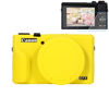 Picture of Pocoukate Case for Canon G7X Mark III Camera, Soft Silicone Protective Cover Skin with Removable Lens Cover for Powershot G7X Mark iii Camera, with G7X Mark III Screen Protector Accessories-Yellow