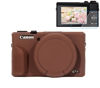 Picture of Pocoukate Case for Canon G7X Mark III Camera, Soft Silicone Protective Cover Skin with Removable Lens Cover for Powershot G7X Mark iii Camera, with G7X Mark III Screen Protector Accessories-Coffee