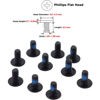 Picture of PartEGG 10pcs M2x4 mm Phillips Flat Head Screws Replacement for Dell HP ASUS Laptop Desktop PC M.2 SSD WLAN Card Cooling Fan I/O Board (Black)