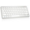 Picture of Qulose Bluetooth Keyboard, Ultra-Slim Wireless Keyboard for iPad, Rechargeable Ergonomic Computer Keyboard for iOS, Android, Windows PC Tablets Phone, White Silver