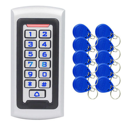 Picture of Stand Alone Access Control Keypad,Metal RFID Card Reader,Door Access Control System Lock,Electric Gate Opener,Gate Lock,2000 User,Wiegand 26-bit,Proximity 125Khz RFID Card Keyfob
