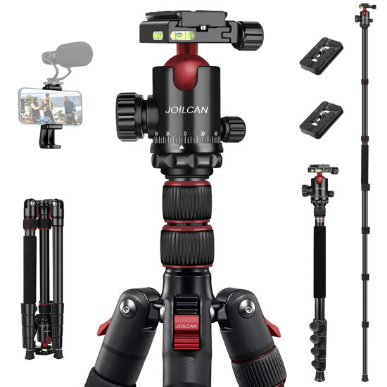 Picture of JOILCAN Tripod for Camera, 81" Camera Tripod Stand, 83 inches DSLR Tripods & Monopods, Heavy Duty Travel Tripod for Binoculars Laser Level Spotting Scope Telescope, Professional Complete Tripod Units
