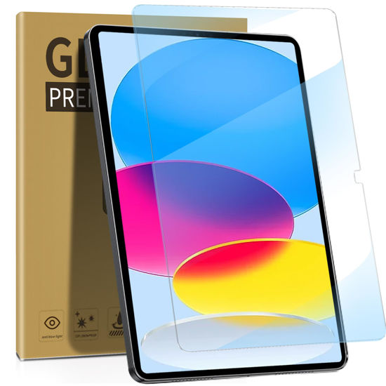 Picture of ZenRich [2Pack] Tempered Glass Screen Protector for iPad 10th Generation 10.9'' 2022 A2696/A2757/A2777 with [Anti Blue Light] [Anti-Glare] 9H Hardness/Bubble Free/Case Friendly/Pencil Compatible
