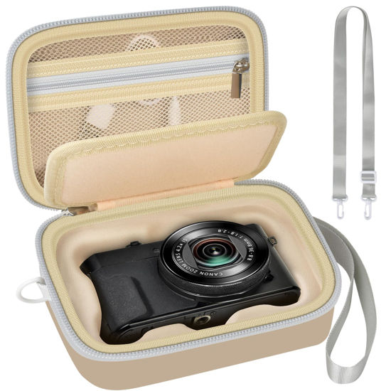 Picture of Case for Canon PowerShot G7X Mark III/ Mark II/ SX740/SX730 4K Digital Camera, Point and Shoot Camera Bag With Padded Divider Holds SD Cards, Mesh Pocket for Usb Cable, Accessories-Yellow(Box Only)