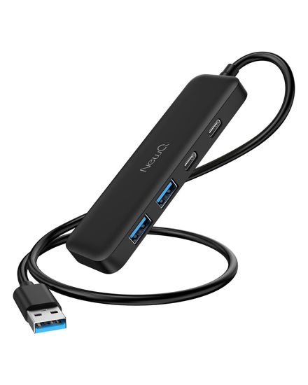 Picture of Dual USB C USB A 3.0 Hub: 4 Ports with 2* USB-C 3.0 and 2* USB-A 3.0, Ultra Slim Portable USB Splitter Adapter for Laptop, PS4, Flash Drive, HDD, Xbox, Printer, Mouse, Keyboard, Computer Accessories