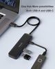 Picture of Dual USB C USB A 3.0 Hub: 4 Ports with 2* USB-C 3.0 and 2* USB-A 3.0, Ultra Slim Portable USB Splitter Adapter for Laptop, PS4, Flash Drive, HDD, Xbox, Printer, Mouse, Keyboard, Computer Accessories