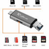 Picture of SD Card Reader, Storage Expansion OR File Transfer KIT for FIRESTICKS, Media Devices, Gaming Systems, 3-in-1 USB 2.0 / USB C/Micro USB Card Reader - SD Card, Micro SD, Includes OTG Cable